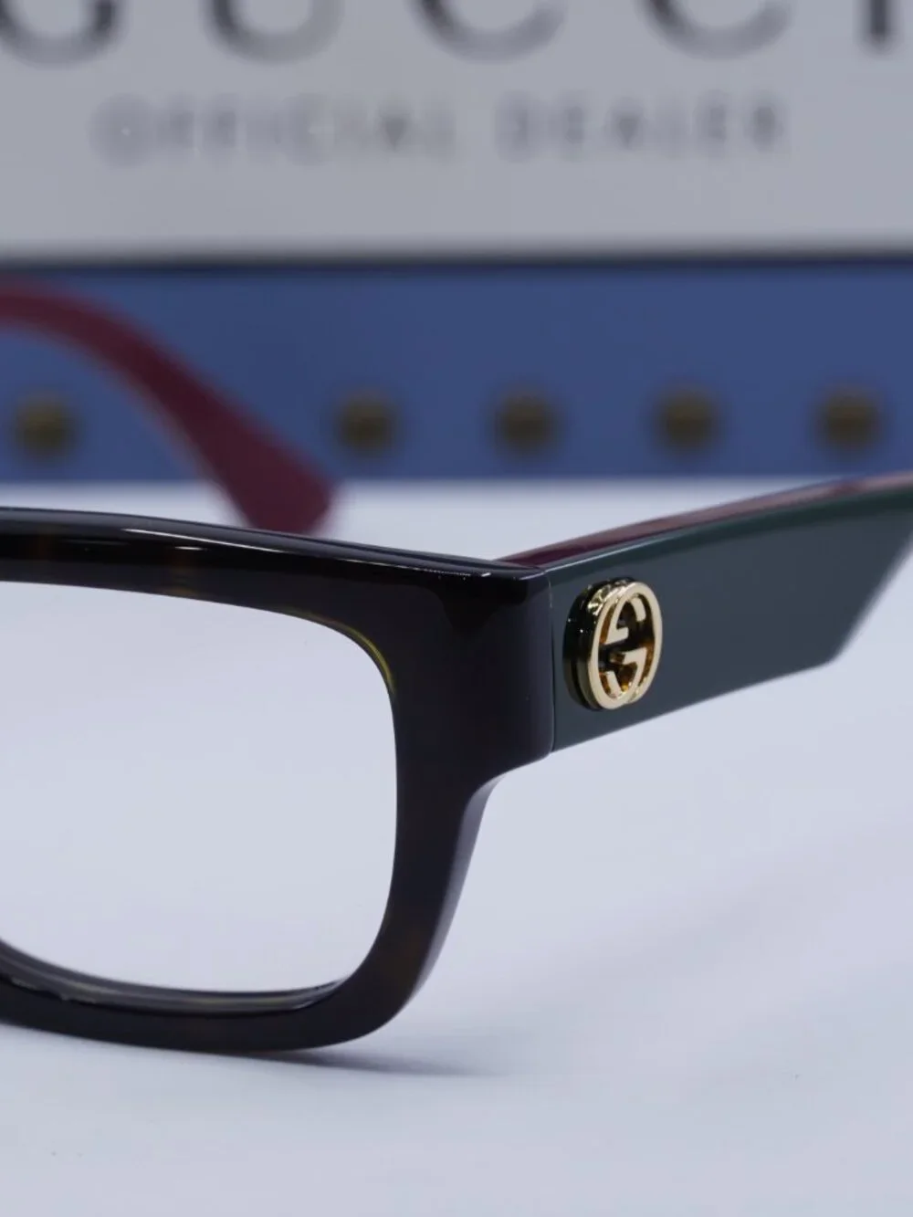 Gucci GG1666O 006 Square Eyeglasses - Havana with Red 53mm